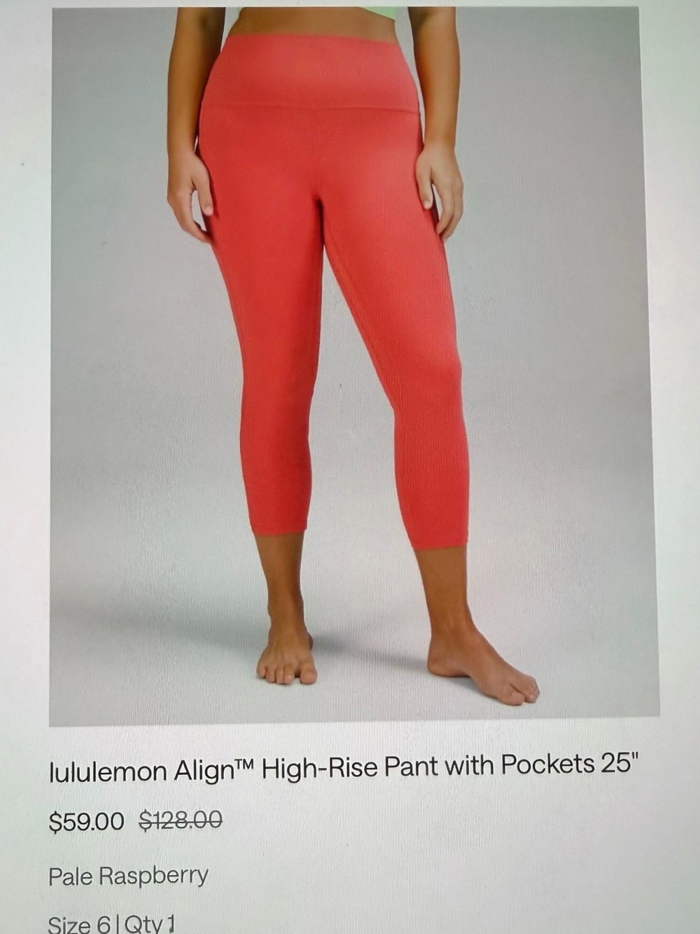 lululemon athletica Align High-Rise 25" Capri — Pale Raspberry